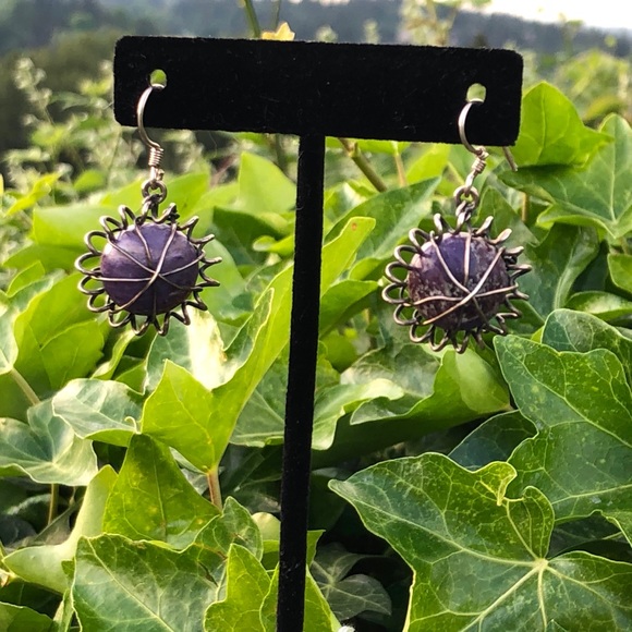 SOLD Charoite earrings - Picture 7 of 8